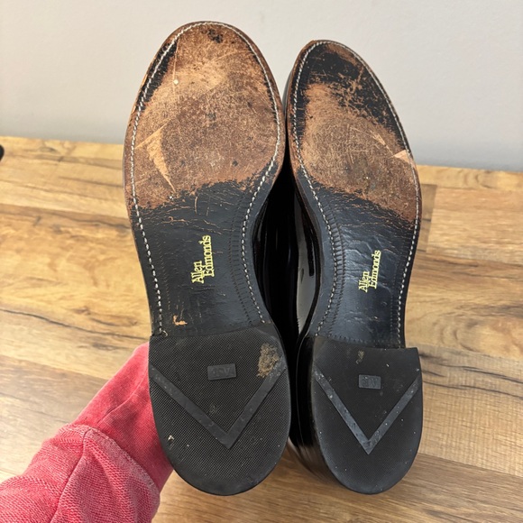 Allen Edmonds Ritz Tuxedo Loafers Black Patent Leather Grosgrain Bow Men’s - Picture 6 of 8